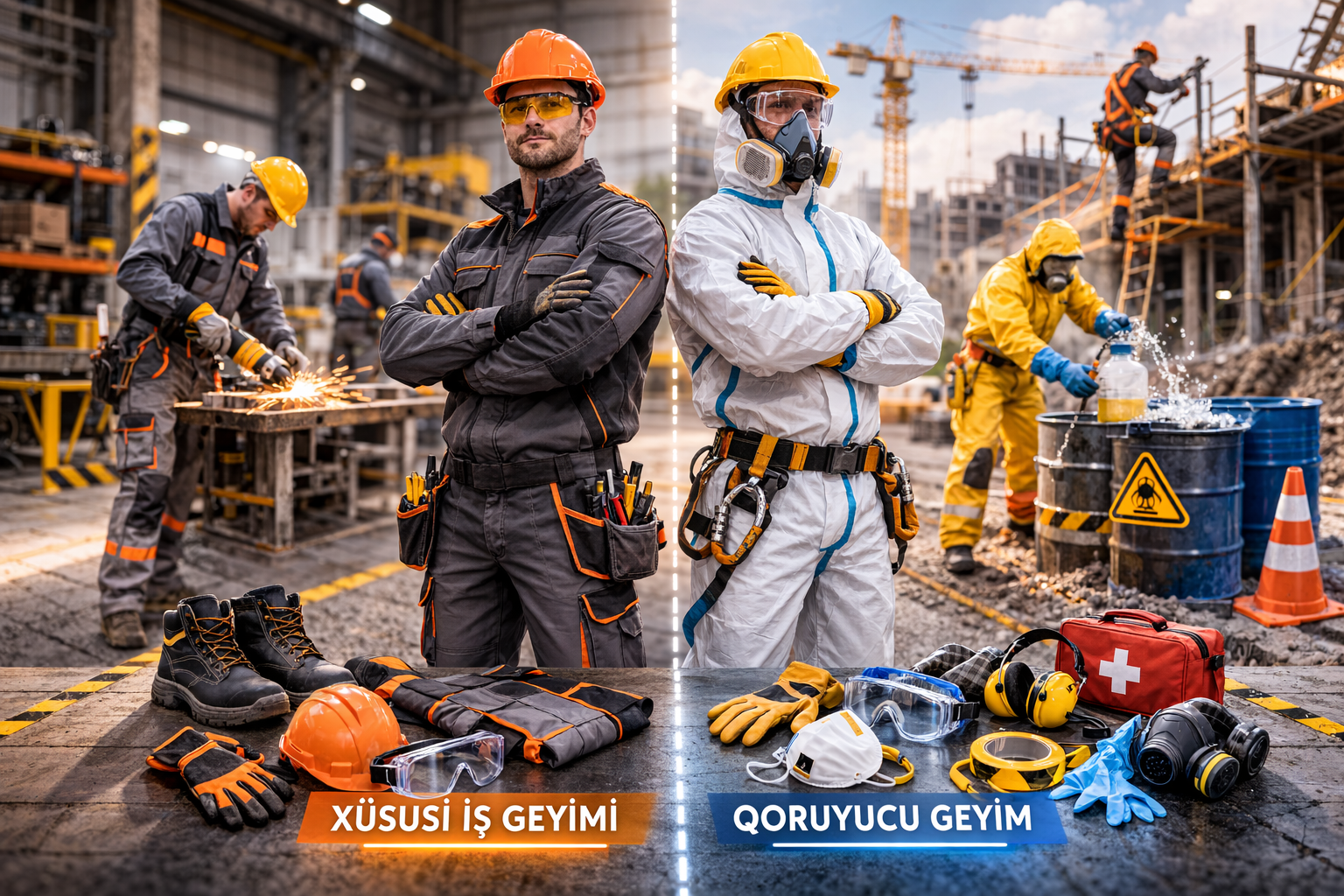 XUSUSI IS GEYIMI ILE QORUYUCU GEYIM ARASINDA FERQ NEDIR?
